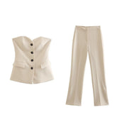 Kaya Bustier Top and Pants Suit Set/ Size S - SALE