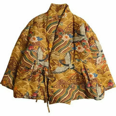 Lian Kimono Print Quilted Tangsuit Coat