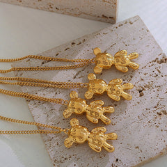 Love & Peace Letter Bear Necklace