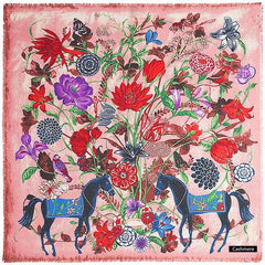 Luxe Cashmere Floral Shawl Scarves, Large - 4 Colors