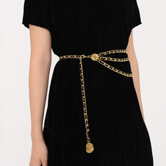 Luxe Leather Braided Multi Chain Belts