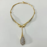 Lyra Sculptural Crystal Water Drop Pendant Collar Necklace