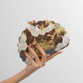 Maji Embroidered Crane Evening Clutch