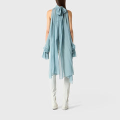 Margarida Boho Ruffle Halter Cape Blouse