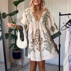 Merin Embroidery Mini Tunic Dress