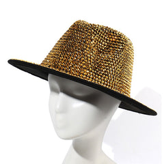 Metallic Rhinestone Jazz Fedora Hats