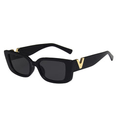 Mira V Embossed Rectangle Sunglasses