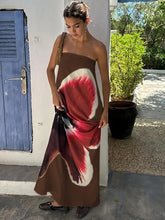 Mossa Strapless Floral Belt Tube Maxi Dress