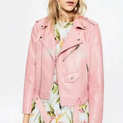 Natalie Faux Leather Cropped Motorcycle Jackets - 5 Colors