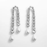 Nichola Jumbo Rhinestone Fringe Earrings