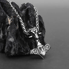 Nordic Viking Head Necklace