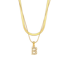 Double-layer Chain Pearl Pendant Necklace