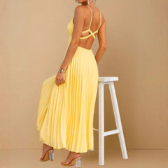 Strap Folding Elegant Party Dress