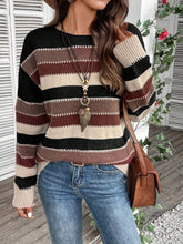 Ins Colorblock Striped Pullover Sweater Casual Long Sleeve Top And Clothing