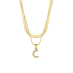 Double-layer Chain Pearl Pendant Necklace