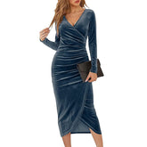 Cross Mid-length Cocktail Party Evening Dress