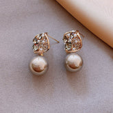 Diamond Gray Pearl Earrings For Women