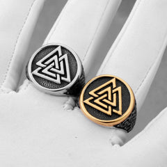 Odin Triangle Rune Signet Ring