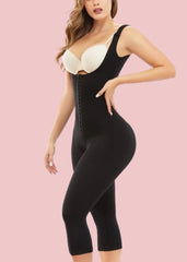Open Bust Tummy Control Butt Lifter Wide Shoulder Strap Lace Long Bodysuit Shapewear