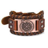 Ouroboros Viking Wide Leather Bracelet