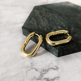 Oval Link Chain Hoop Earrings - 2 Styles