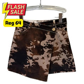 Paloma Cowhide Prints Velour Wrap Mini Skirts - S/US XS - SALE