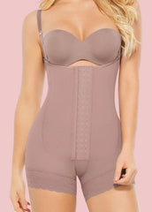 Open Bust Tummy Control Shapewear For Postpartum Body Shaper Post Liposuction Bodysuit Hook and Eye Weight Loss High Waist Flatten Abdomen Fajas