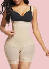 Shapewear Side Zipper Tummy Control Hip Lift Lace Ajustable Shoulder Strap Bodysuit Butt LiFter