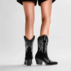 Rafaela Crystal Western Ankle Boots