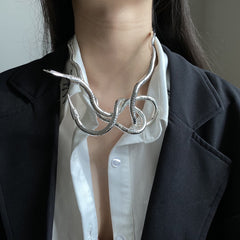 Rayna Serpentine Metal Necklace and Bracelet - 3 Colors