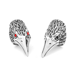 Red and Black Eyed Eagle Ring