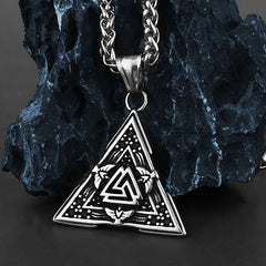 Retro Triangle Raven Rune Necklace