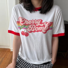 Vintage Cherry Bomb Retro Graphic T-Shirt