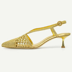 Marla Woven Kitten Heel Sandals