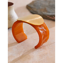 Cara Resin & Gold Sculptural Cuff Bracelet