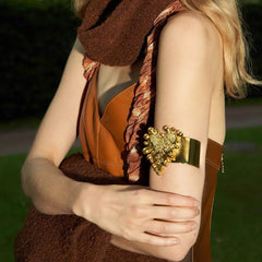 Textured Large Heart Shaped Cuff Bracelets