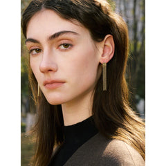 Gina Metal Bead Tassel Drop Earrings