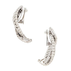 Heran Spiral Rhinestone Clip Cocktail Earrings