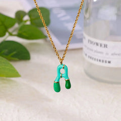 Colorful Resin Initial Letter Necklaces