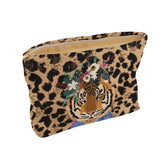 Flower Tiger Print Cosmetic Pouch