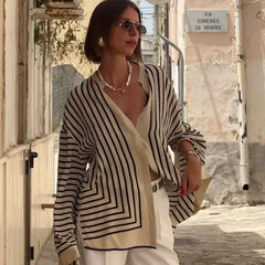 Ellia Oversized Stripe Shirt Blouse