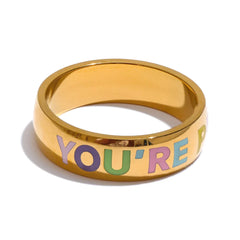 "You'Re Perfect" Engraved Band Ring