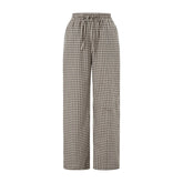Harper Pin Check Casual Drawstring Pants