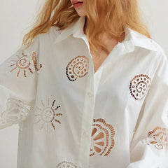 Maja Eyelet Embroidered Cotton Shirt