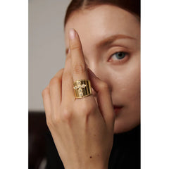 Luxe CZ Cross Brand Band Ring