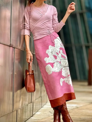 Monica Floral Midi Pencil Skirt