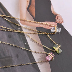 Tanya Cubic Zirconia Square Pendant Necklace