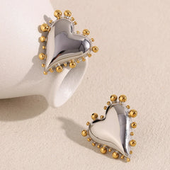 Sacha Sculpted Heart Stud Earrings
