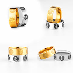 Saint Benedict Exorcism Cross Ring