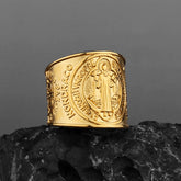 Saint-Benedict Exorcist Wide-Band Ring